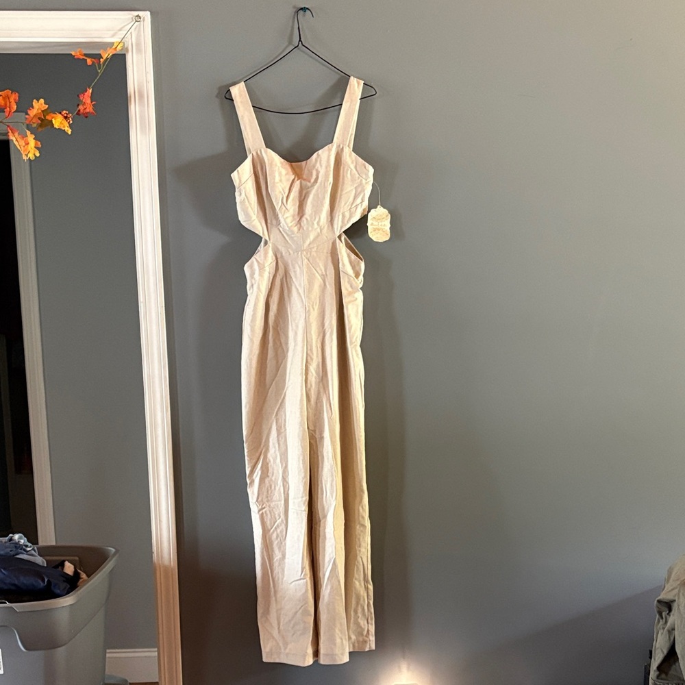 Altar'd State Cream Jumpsuit